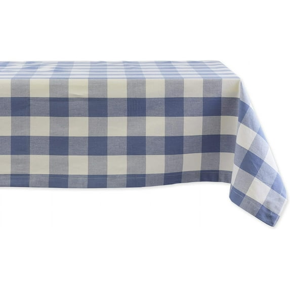 Buffalo Check Classic Farmhouse Tablecloth 60x104 Stonewash Blue, Waterproof, WrinkleFree, Perfect for Kitchen, Dining, and Outdoor Picnics