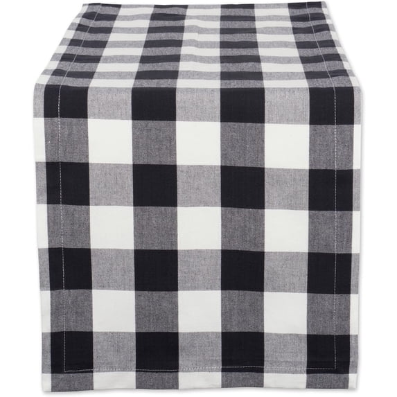 Buffalo Check Collection, Classic Farmhouse Table Runner, 14x108, Stone