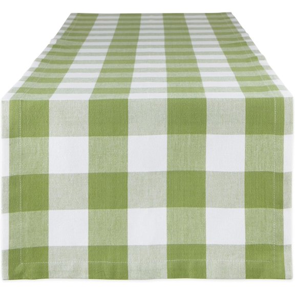 Buffalo Check Collection, Classic Farmhouse Table Runner, 14x72, Antique Green