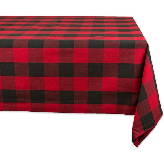 Buffalo Check Collection, Classic Farmhouse Tablecloth, Tablecloth, 52x52, Red & Black