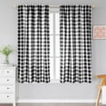 thumbnail image 1 of Buffalo Check Curtain for Bedroom/ Living Room Black and White Drapes Light Filtering Rod Pocket Panels, Set of 2 -52" x 63", 1 of 7