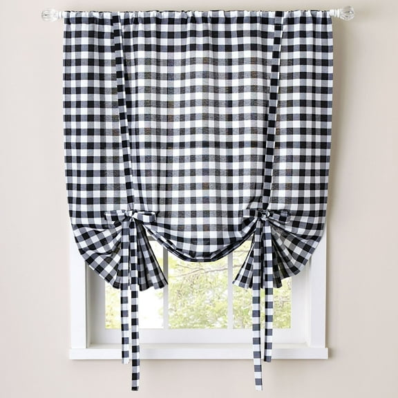 Buffalo Check Decorative Tie-Up Shade 42x84