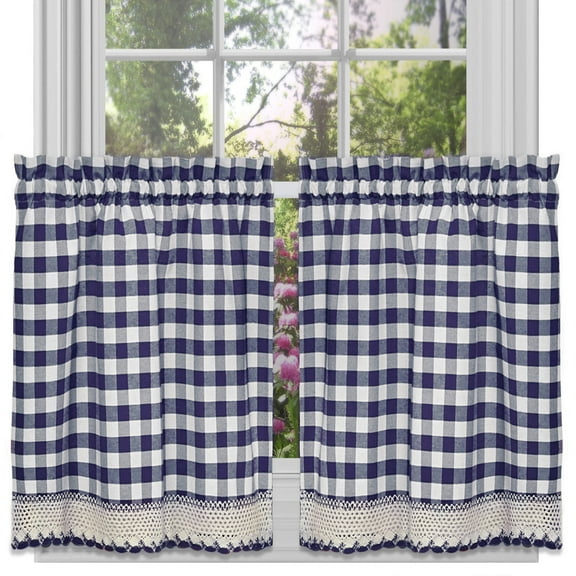 Buffalo Check Gingham Kitchen Curtain Tier Pair - 36" x 58"