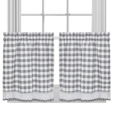 Buffalo Check Gingham Kitchen Curtain Tier Pair  - 36" x 58"
