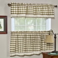 thumbnail image 1 of Buffalo Check Gingham Kitchen Window Curtains 24" Tier & Valance Set, 1 of 1