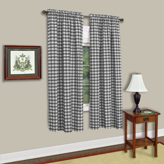 Buffalo Check Gingham Single Window Panel - 42" x 63" - 7 Colors