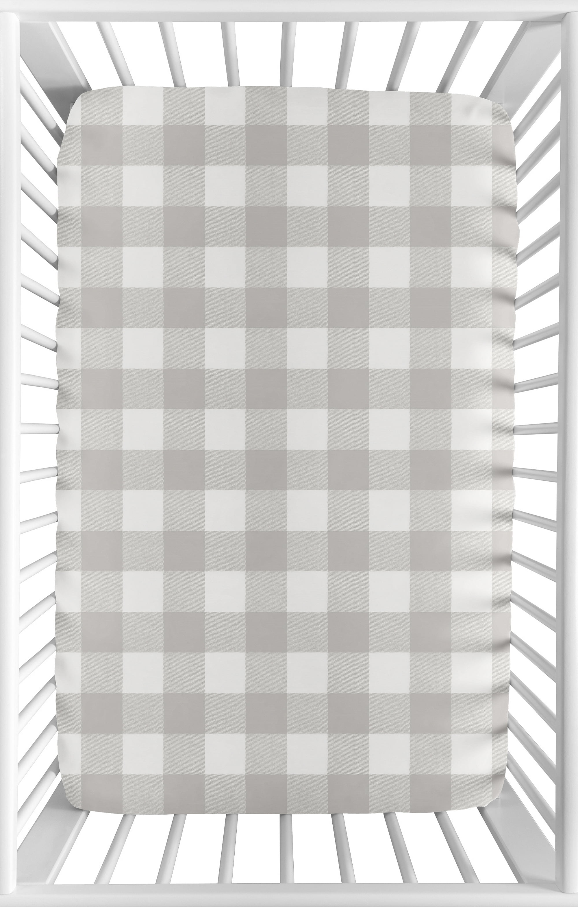 Buffalo Check Grey and White Mini Crib Sheet