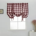 thumbnail image 1 of Buffalo Check Plaid Balloon Drape Shade Tie Up Roman Valance Rod Pocket Classic Window Treatment Semi Blackout Curtains for Small Window Farmhouse Kitchen Red 23"W x 47"L, 1 of 7