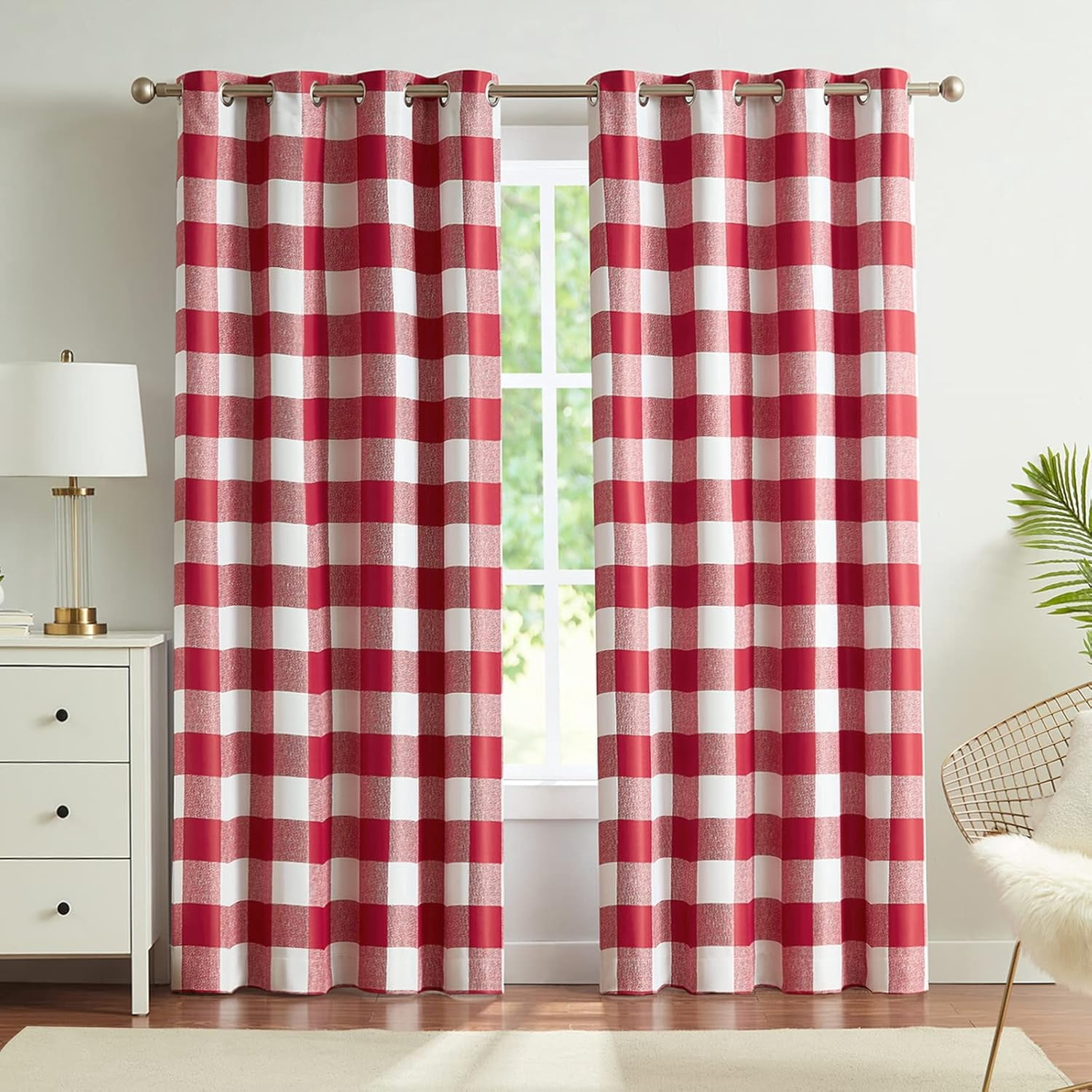 Buffalo Check Plaid Blackout Curtains 96 Inches Long for Living Room ...