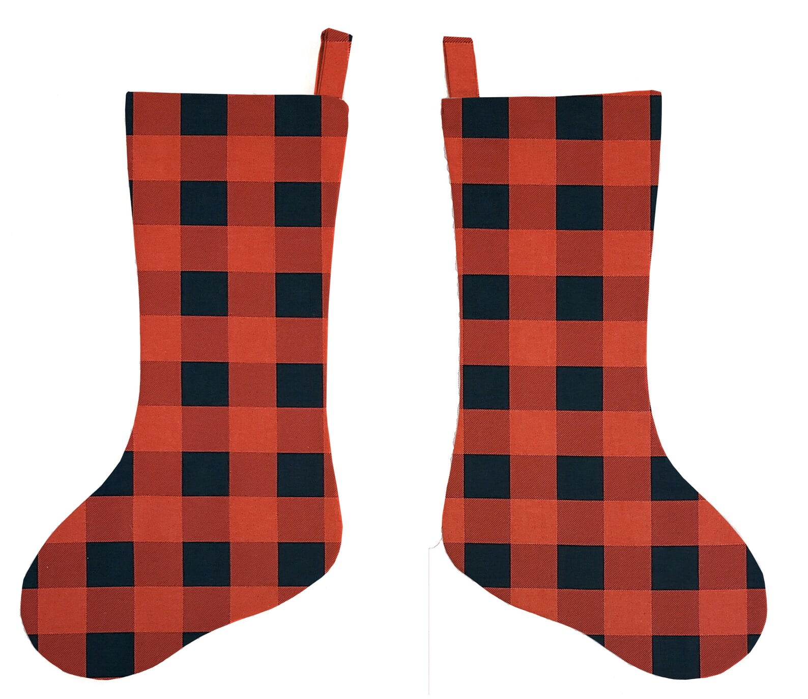 Buffalo Check Plaid Christmas Stocking by Penny's Needful Things (Red