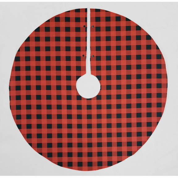 Buffalo Check Plaid Christmas Tree Skirt By Penny's Needful Things (Red) (Round)
