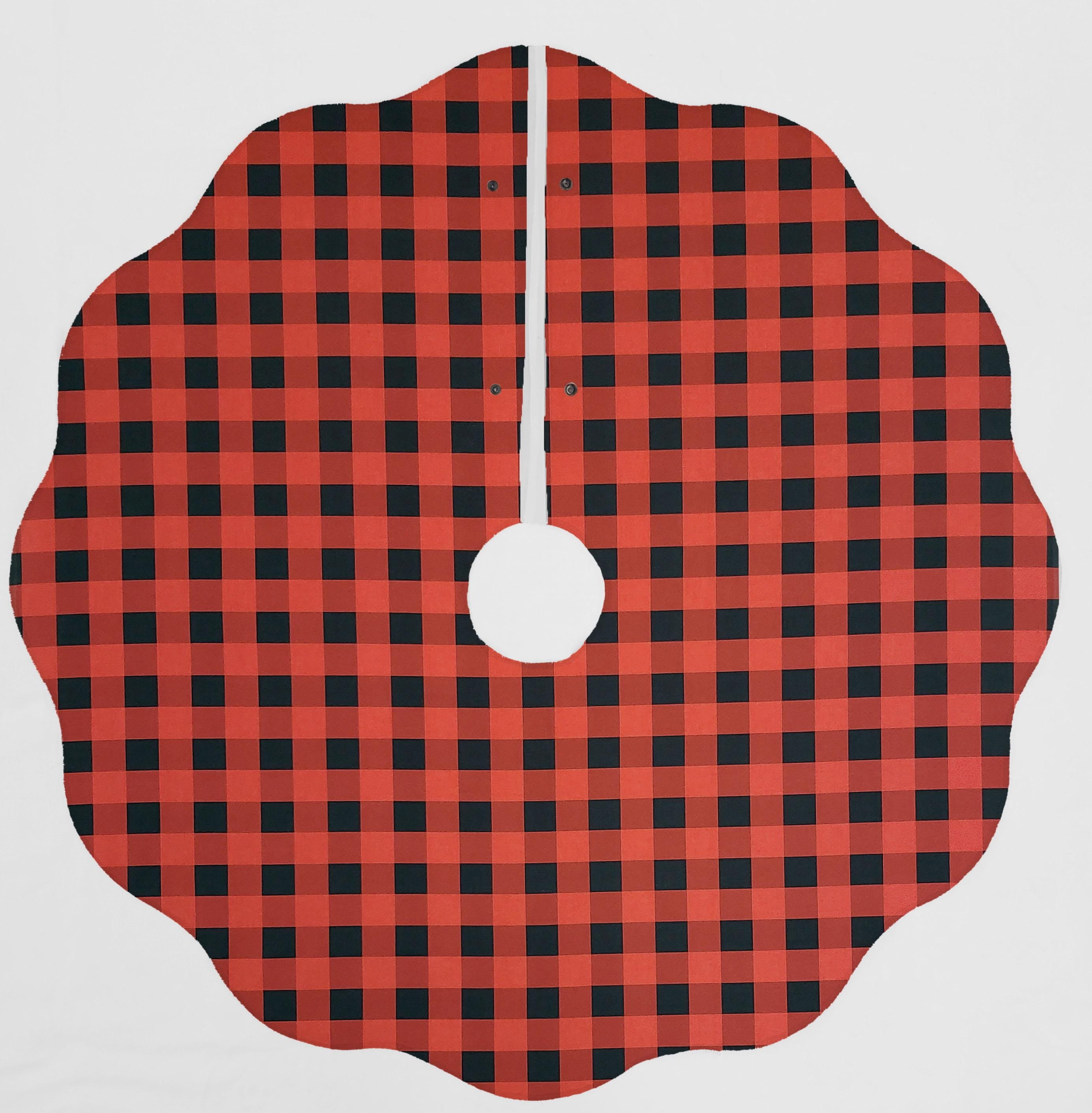 Buffalo Check Plaid Christmas Tree Skirt - Thumbnail 4