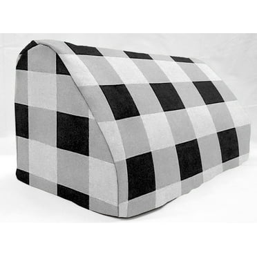 Buffalo Check Plaid Coffee Maker Cover by Penny's Needful Things (White)
