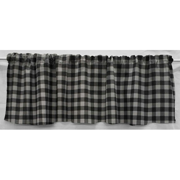 Buffalo Check Plaid Curtain Panels by Penny's Needful Things (Set of 2) 84 Inch Long LINED (Light Gray)