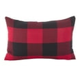 thumbnail image 1 of Buffalo Check Plaid Design Cotton Throw Pillow with Insert (13"x20" Rectangular Pillow, Red), 1 of 1
