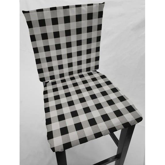Buffalo Check Plaid Dining Room Chair Back Covers or Seat Covers by Penny's Needful Things (Both Chair Back & Seat Cover) (20 W x 15 H CHAIR BACK) (White)