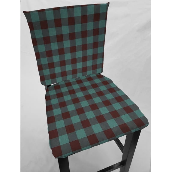 Buffalo Check Plaid Dining Room Chair Back Covers or Seat Covers by Penny's Needful Things (Chair Back Cover Only) (17 W x 20 H CHAIR BACK) (Green)