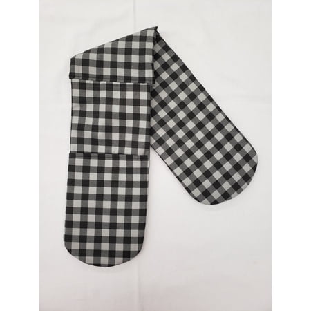 Buffalo Check Plaid Double Oven Mitt by Penny's Needful Things (Light Gray)
