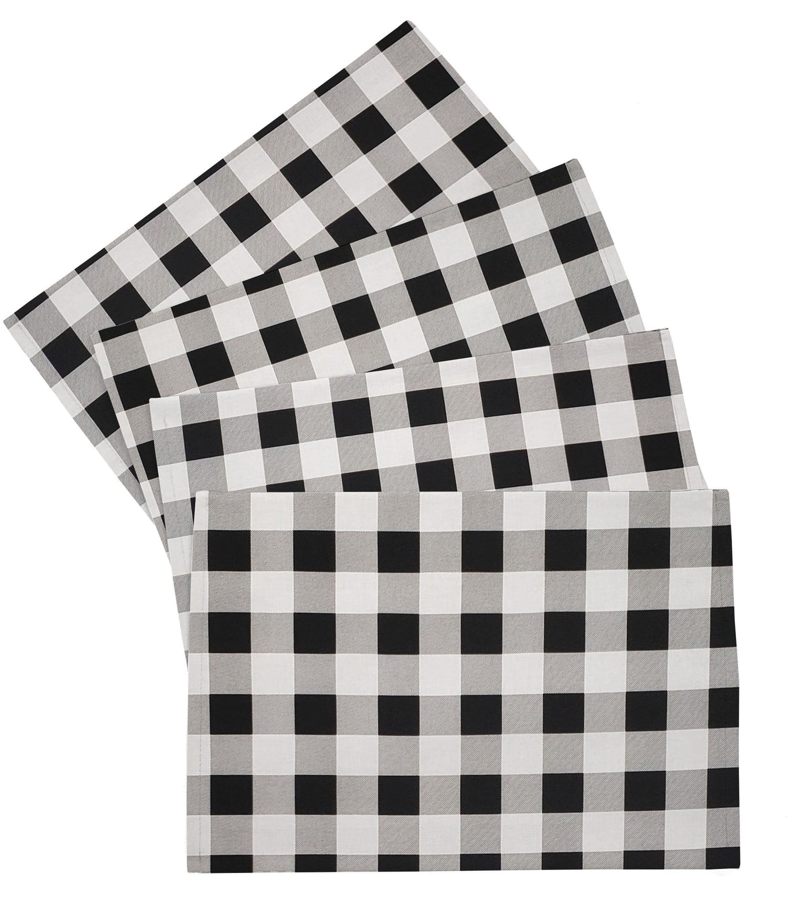 Buffalo Check Plaid Placemats by Penny's Needful Things (Rectangle - Set of 4) (White)