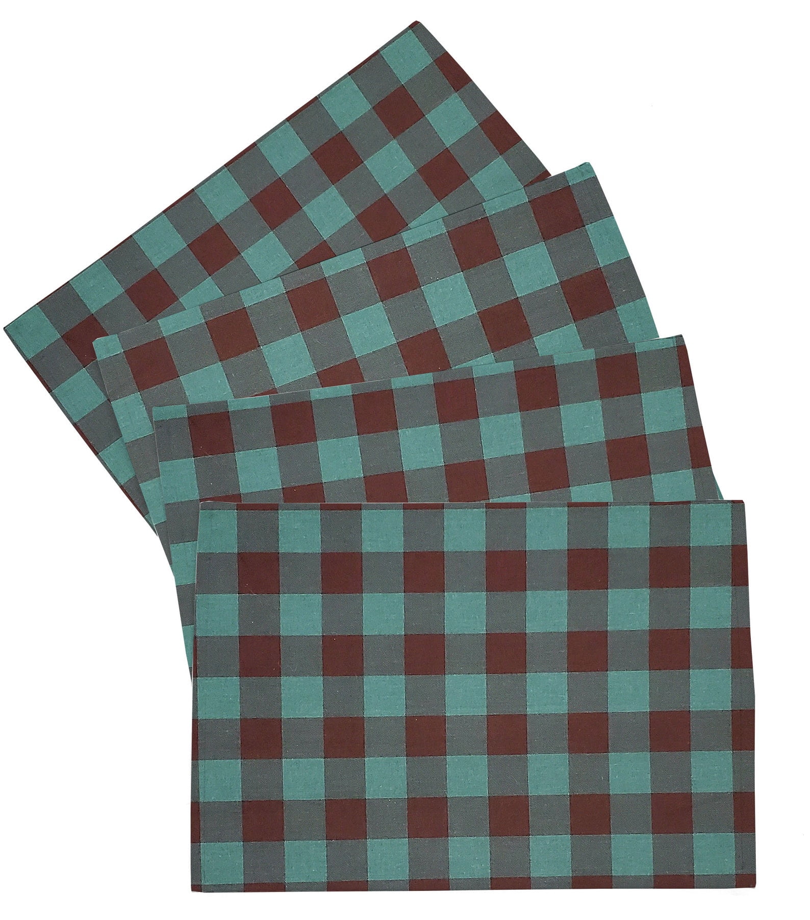 Buffalo Check Plaid Placemats by Penny's Needful Things (Rectangle - Set of 6) (Green)