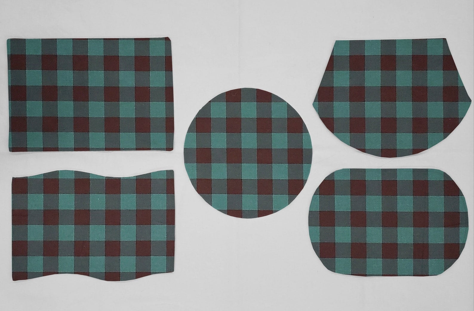 Buffalo Check Plaid Placemats by Penny's Needful Things (Wedge - Set of 6) (Green)