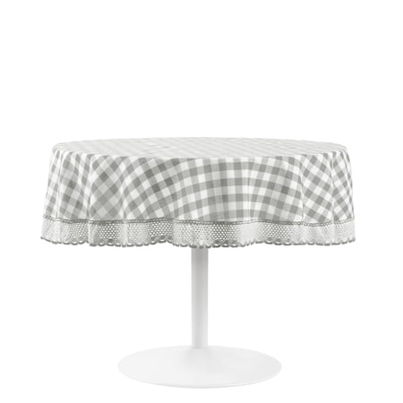 Buffalo Check Plaid Round Tablecloth - Gray - 70 in