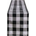 thumbnail image 1 of Buffalo Check Plaid Table Runner, Cotton Polyester Blend Classic Family Dinner Table Runners for Indoor Outdoor Parties, Christmas Events Home Decoration (Black and White, 14 x 108 Inch), 1 of 6