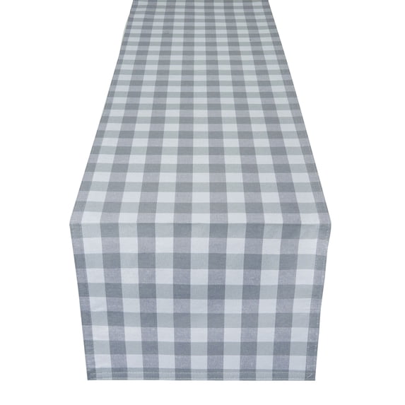 Buffalo Check Plaid Table Runner - Gray - 13 in x 48 in