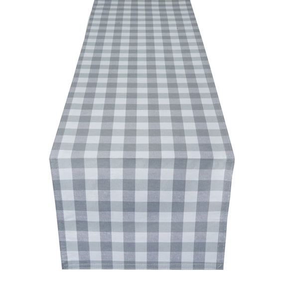 Buffalo Check Plaid Table Runner - Gray - 13 in x 48 in