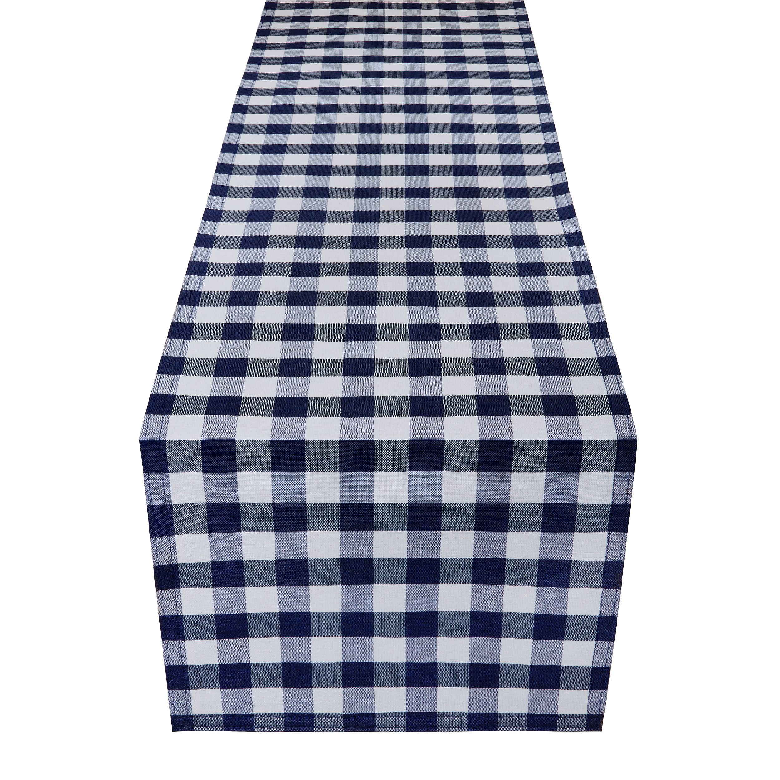 Buffalo Check Plaid Table Runner - Navy - 13 in x 90 in