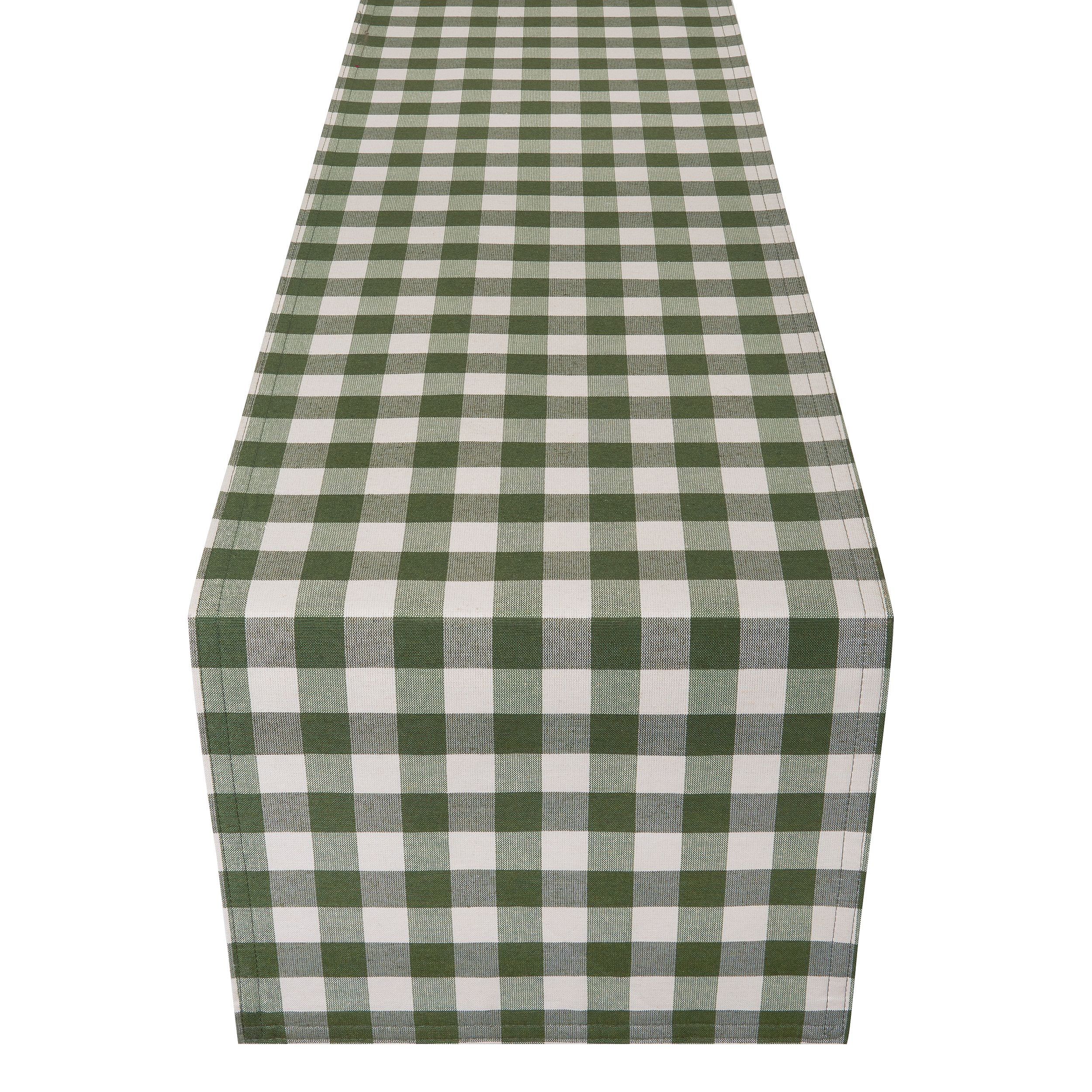 Buffalo Check Plaid Table Runner - Sage - 13 in x 72 in