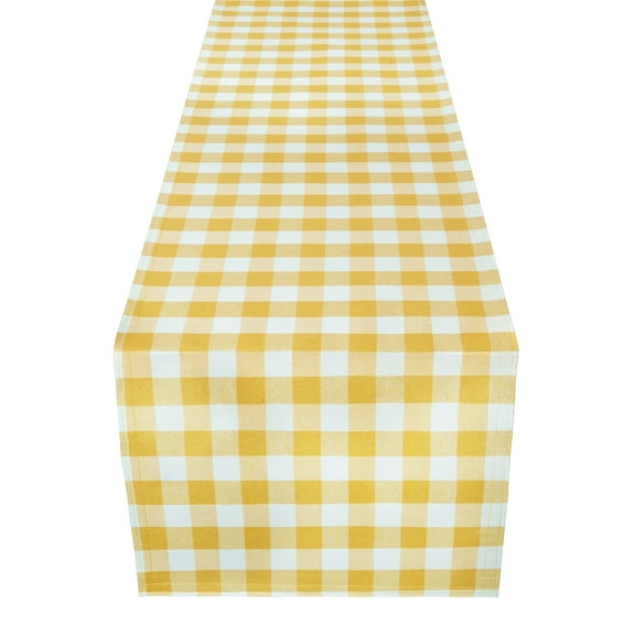 Buffalo Check Plaid Table Runner - Yellow - 13 in x 36 in