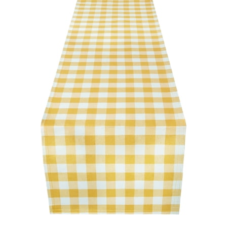 Buffalo Check Plaid Table Runner - Yellow - 13 in x 48 in
