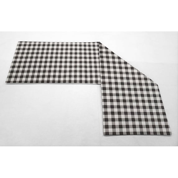 Buffalo Check Plaid Table Runner by Penny's Needful Things (6 Feet Long - STRAIGHT) (Light Gray)