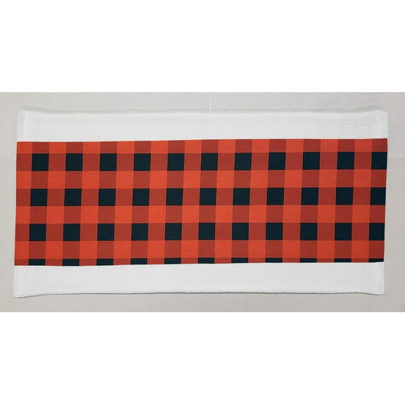Buffalo Check Plaid Terrycloth Bathmat by Penny's Needful Things (Terrycloth Color: White) (Red)