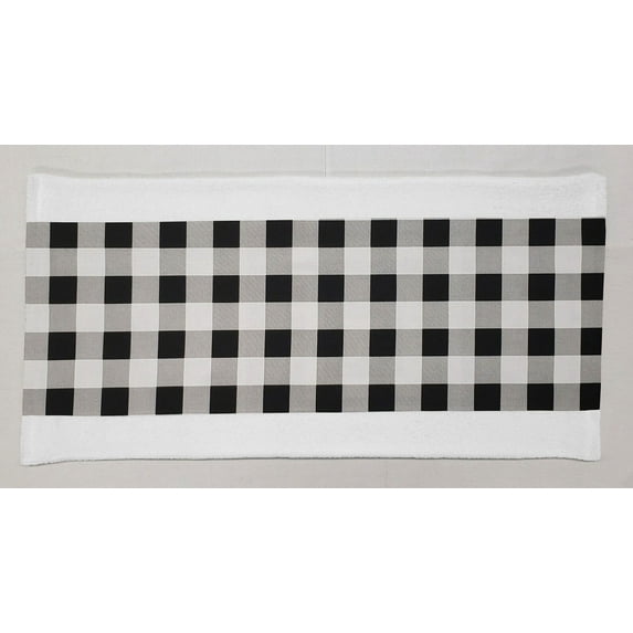 Buffalo Check Plaid Terrycloth Bathmat by Penny's Needful Things (Terrycloth Color: White) (White)
