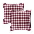 thumbnail image 1 of Buffalo Check Plaid Throw Pillow Covers - Burgundy - 18-in x 18-in - Set of Two, 1 of 5