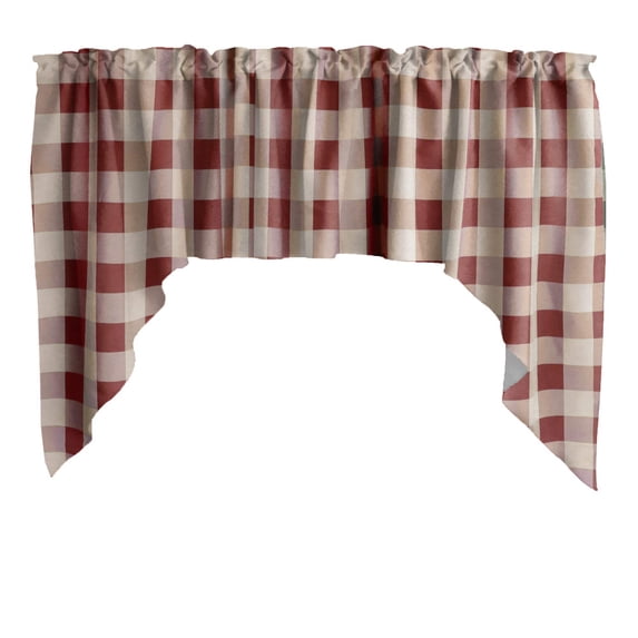 Buffalo Check Poplin Swag Window Valance 72" Wide / 36" Tall