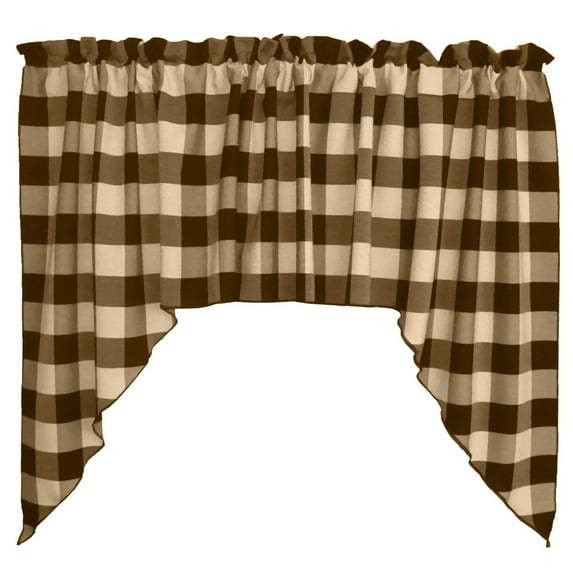 Buffalo Check Poplin Swag Window Valance 72" Wide / 36" Tall