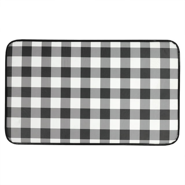 Buffalo Check Printed AntiFatigue Kitchen Floor Rug Mat In Black And