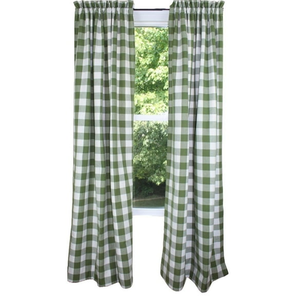 Buffalo Check Sage Panels - 84x86 - Home Collections by Raghu
