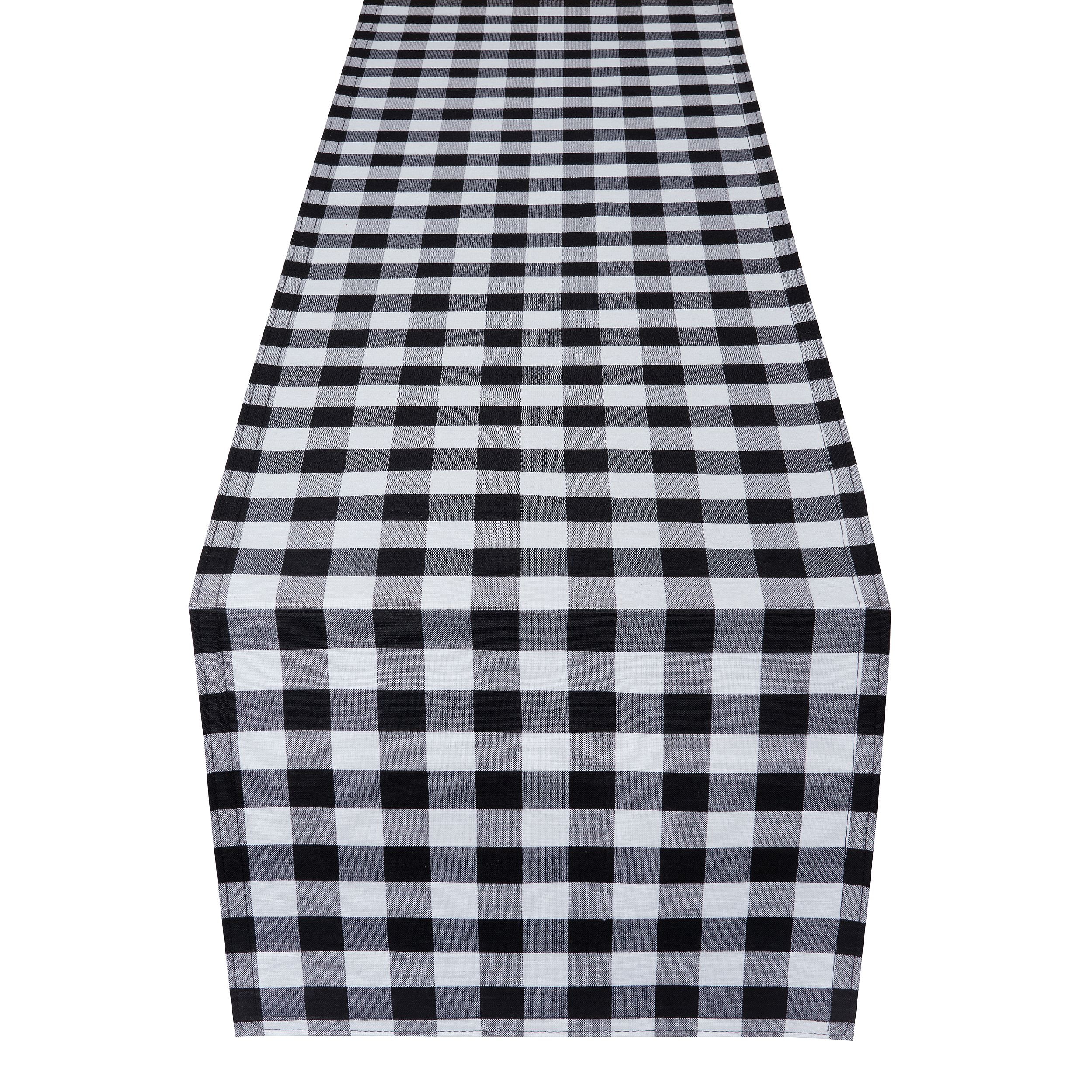Buffalo Check Table Runner - Black/White - 13 in x 90 in