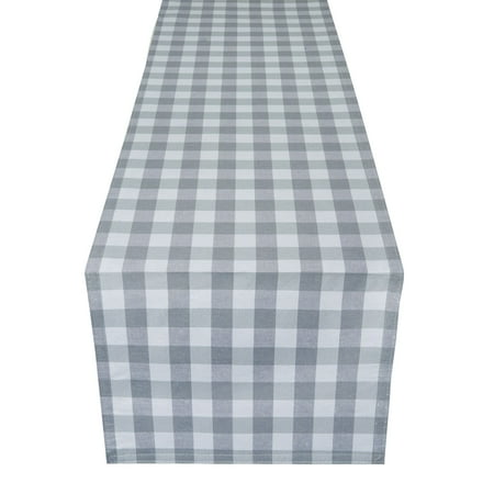 Buffalo Check Table Runner - Gray - 13 in x 72 in