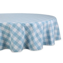 DII 70" Round Farmhouse Buffalo Check Cotton Tablecloth