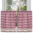 thumbnail image 1 of Buffalo Check Tier Pair, 58-Inch by 24-Inch, Burgundy, Set Check Achim for Shade 14Inch by Curtain of X Home Buffalo Pair Window Swaggers 58 Tier 58Inch Burgundy.., By Achim Home Furnishings, 1 of 2