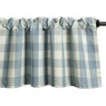 thumbnail image 1 of Buffalo Check Valance for Windows, Blue and White Kitchen Garden Farmhouse Valance 18 Inch Long Rod Pocket Valance for Small Windows, One Panel, 1 of 6