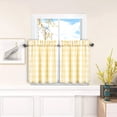 thumbnail image 1 of Buffalo Check Window Kitchen Tier Set, Yarn Dyed Curtains for Kitchen Small Cafe Curtains for Window Treatment Set Rod Pocket Half Window Curtain, 28" W x 36" L, Yellow/White, 1 of 6
