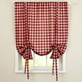 thumbnail image 1 of Buffalo Check Woven Curtain Decorative Tie Up Shade 42"x63", Red, 1 of 1