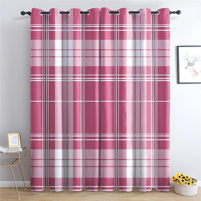 Buffalo Checkered Curtains Blackout Pink And White Buffalo Check