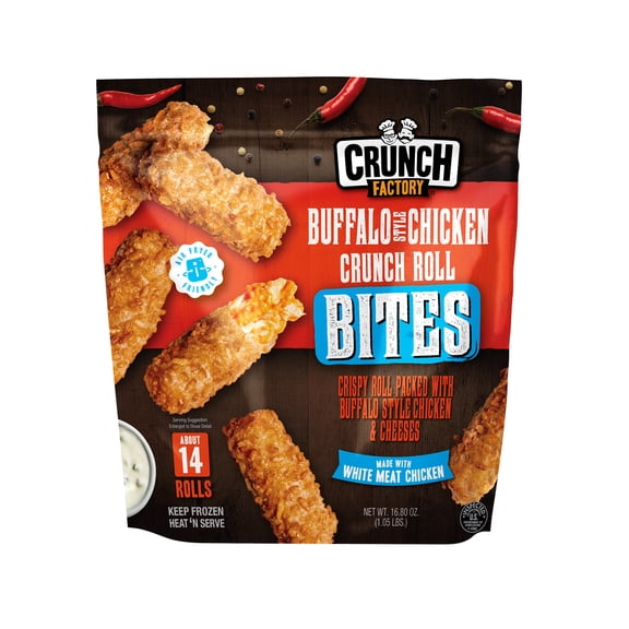 Crunch Factory Buffalo Chicken Crunch Roll Bites, 16.8 oz, 14 Rolls (Frozen)